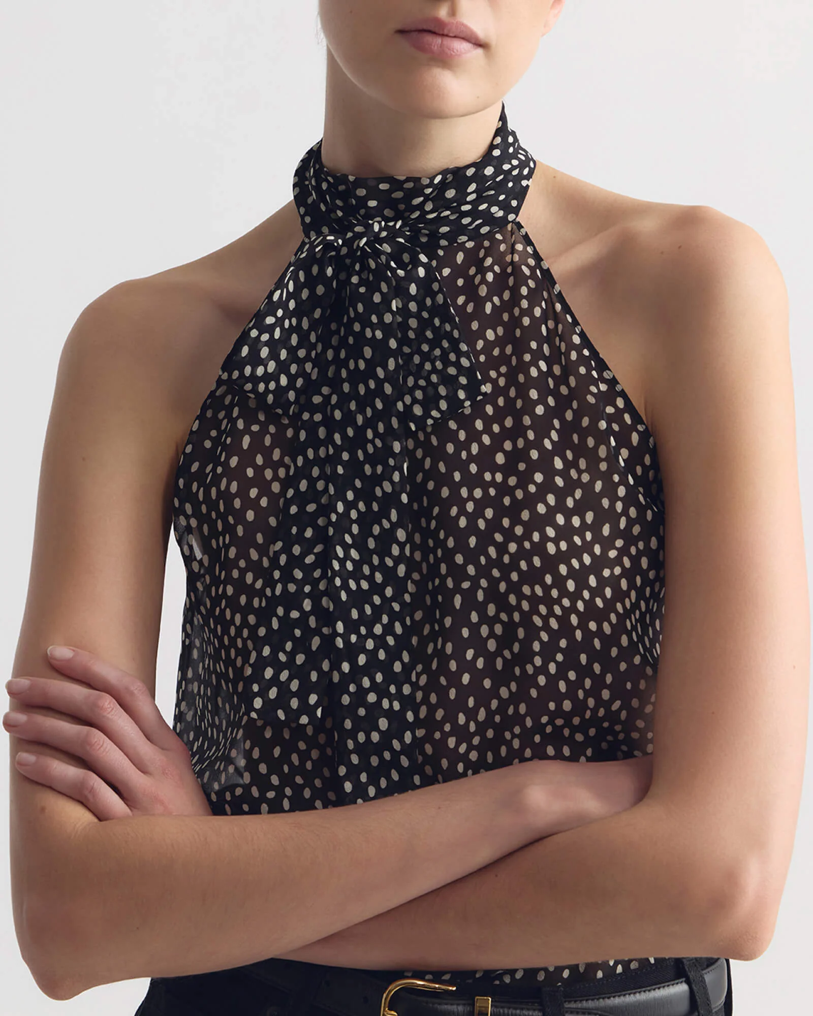 ALLA SILK HALTERNECK TOP - Image 3